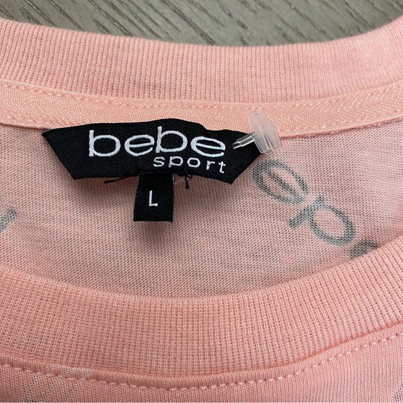 NWT Bebe Sport Burnout Women’s Large Rose Cloud Long Sleeve Tee - Picture 8 of 12